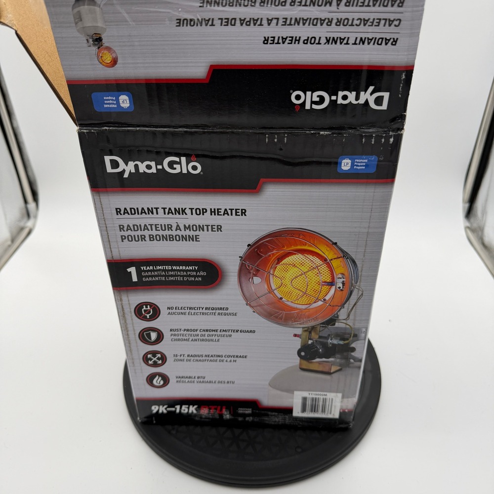 Dyna-Glo Radiant Tank Top Heater 9K-15K BTU Propane TT15000M Portable Outdoor